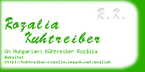 rozalia kuhtreiber business card